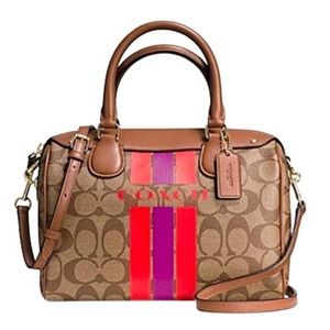 Coach🧡Bennett Varsity Stripe Mini Satchel